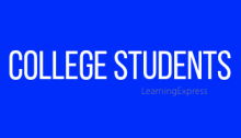 Blue rectangle white words read "College Students"