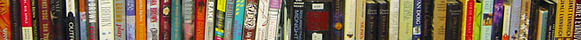 Oak View Library shelf book spines (detail)
