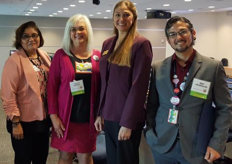 4 staff members of Ventura County Library representing different gender, age, and ethnicity