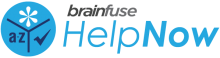 brainfuse - Help Now Logo - small blue logo with a-z, flower, and check mark
