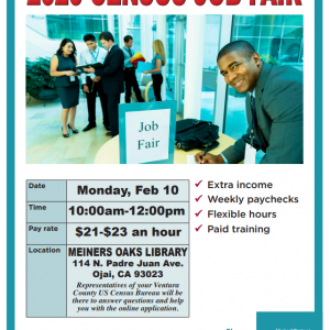 Meiners Oaks Library Census Job Fair 2020 Flyer