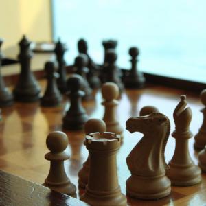 Photo of a game of chess.