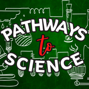 Text Pathways to Science with science instruments in the background