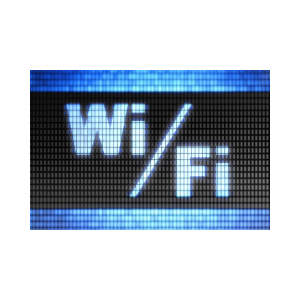 blue and black letters Wi/Fi