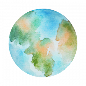 a watercolor illustration of the earth
